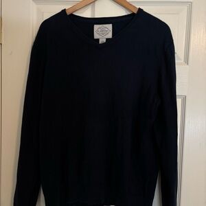 St. John's Bay Men’s Dark Navy V-Neck Sweater cotton cashmere